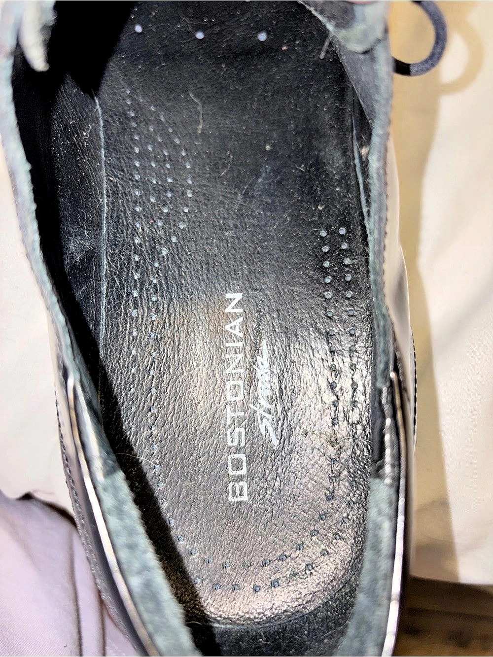 Bostonian Men’s Black Leather Split Toe Oxford Dress Shoes Size 11 Italy - Picture 6 of 7